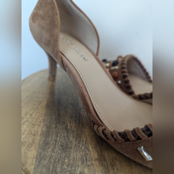 Antonio Melani Vivica Russet/Brown Beaded/Studded Suede Heels (SIZE 8) - Picture 11 of 11